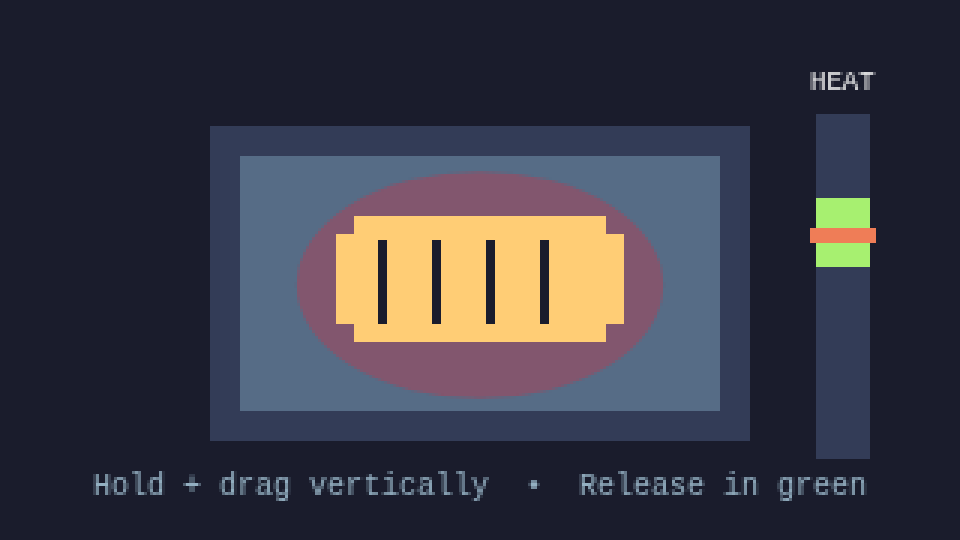 SWEET-D sear: hold the patty, drag the heat, release in the green